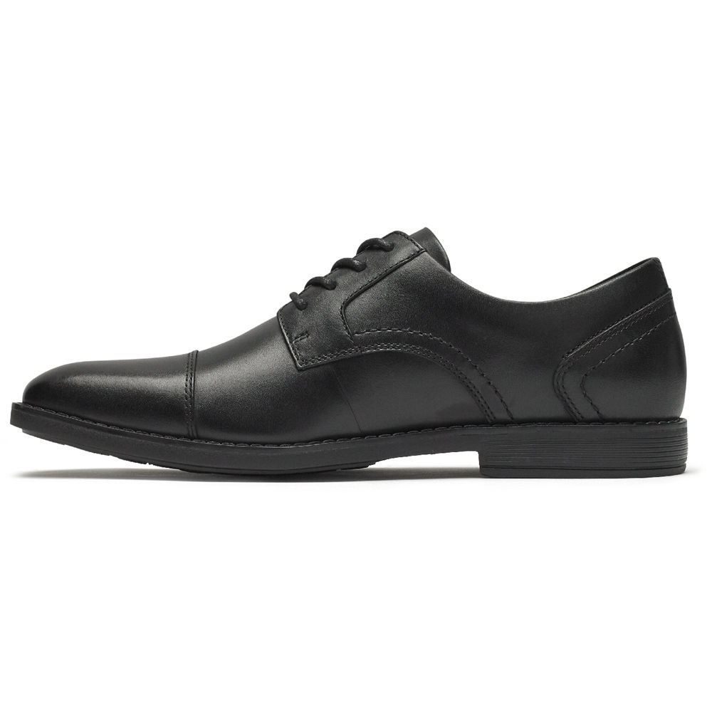 ロック ポート ビジネス シューズ メンズ 黒 - Slayter Cap Toe Blucher - TAL940518